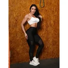 Calça Legging Com 2 Detalhe Arrastão Leg Treino Academia