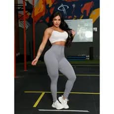 Sport Studio Leggings  Calça Canelada Com zíper modeladoras sem costura de cintura alta em cor sólida YI-61