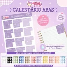 Adesivo Calendário 2027 Abas Planner Agenda Vinil Premium à Prova D’Água Bullet Journal Scrapbook