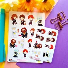 Harry Potter 1 Cartela de adesivos em Vinil decoração lembrancinha festa bujo agenda Limão & Pêssego