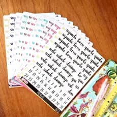 Dias da Semana Cartela de adesivos semanal anual mensal datar planejar planner bujo Tom pastel
