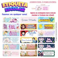Etiqueta Escolar Adesivo Vinil à Prova de água Vários temas Personalizado Para Lápis e Utensílios