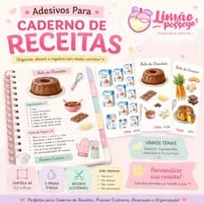 Adesivos para Caderno de Receitas Vinil à Prova D’Água Planner Cozinha Scrapbook