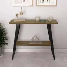Aparador Davi 90x30 Tampo Mdf 30mm Pés Madeira Freijó/preto Freijó/preto