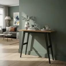 Aparador Hall Sala 90cm Tampo Preto Ofertamo Freijó/preto Freijó/preto