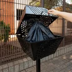 Lixeira Para Calçada E Rua Embutir Com Tampa Resistente Tela