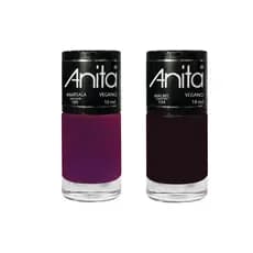 Kit com 2 esmaltes Anita Uvas Malbec e Marsala