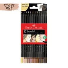 Lapis de Cor SuperSoft Tons de Pele 12 cores Faber Castell