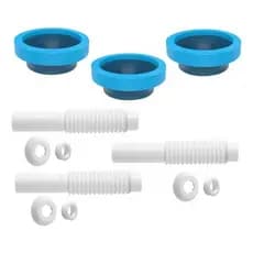 3 Tubo Ligacao Ajust. Branco + 3 Anel Vedacao C/guia Blukit