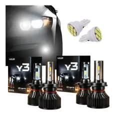 Kit 4 Lampadas Ultra Led Farol Alto H1 Baixo H7 22000 Lumens