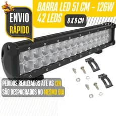 Barra Led 120w 87cm Trator Maquina Off Road 4x4 Farol Auxili