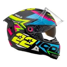 Capacete Fechado Icon Pro Rt Preto Amarelo C/ Óculos Peels