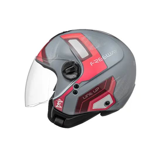Capacete Aberto Peels Freeway Line Up Cinza Moon Rosa Moto