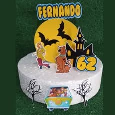 Topo de Bolo Scooby-Doo Impresso, Pronto para Usar, Festa Infantil, Tema Desenho Divertido