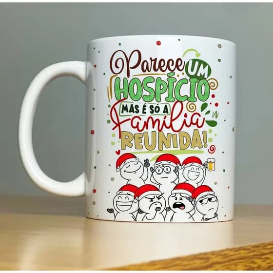 Caneca de Porcelana Flork Feliz Natal  Presente  Amigo secreto  Vários modelos