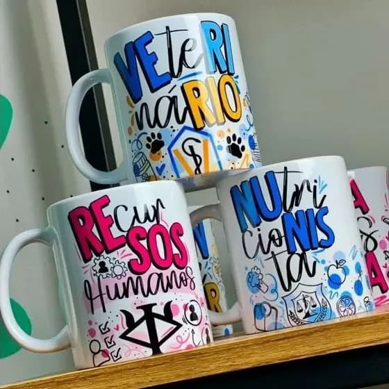 Caneca Xicara personalizdas presentes  Profissões Cerâmica 325ml