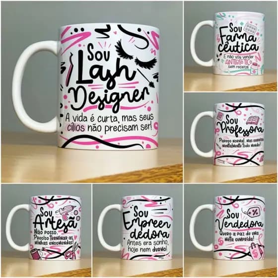Caneca  Xicara personalizdas presentes 
 Profissões Cerâmica 325ml