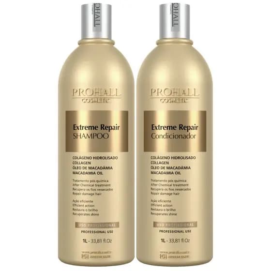 Prohall Shampoo Condicionador Extreme Repair Macadâmia 1L