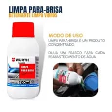 Limpa Para-brisa Limpa Vidro Detergente Automotivo Liquido Concentrado Wurth 100ml Envio Imediato