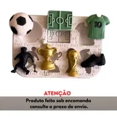 Molde de Silicone para apliques de Artesanato - Futebol/Copa