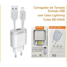 carregador de tomada Turbo USB com cabo para iPhone iOS original kaidi