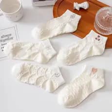 Kit 12 Pares Meia Soquete Cano Curto Femenino Preto Branco Cores Premium