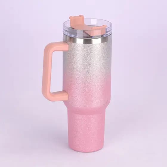 Copo garrafa Térmica Inox 1200ml Parede Dupla tampa Canudo Premium Cor Degrade