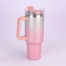 Copo garrafa Térmica Inox 1200ml Parede Dupla tampa Canudo Premium Cor Degrade