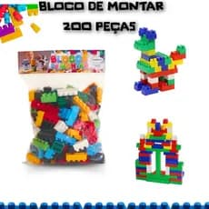 Blocos de Montar 100 E 200 Peças Brinquedos Educativos Didatico Infantil Lego De Encaixar