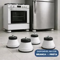 Pés para Fogão Geladeira Freezer Universal Ajustável Reforçado Branco ou Preto Anti Risco.