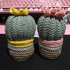 Cactos Amigurumi vasinhos de crochê