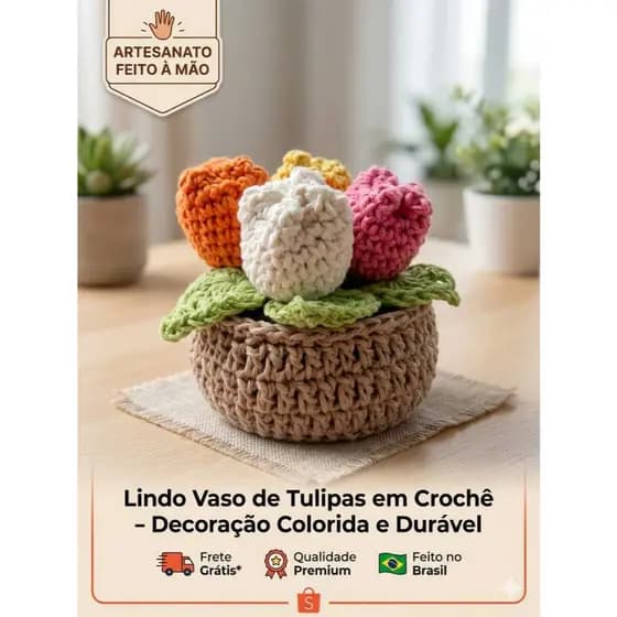 Tulipas Flor de crochê amigurumi