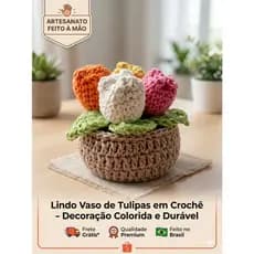 Tulipas Flor de crochê amigurumi