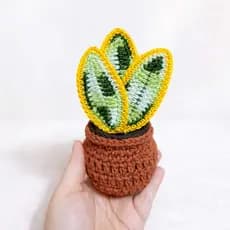 Espada de São Jorge Amigurumi crochê flor e planta de crochê