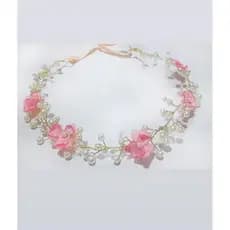 faixa de cabelo para bebê  cor rosê  tiara de pérolas para bebê daminha