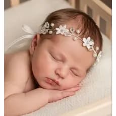 tiara para bebê de flores em porcelana feia luxuosa