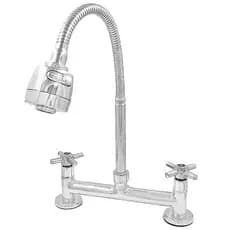 Torneira Cozinha Misturador Metal Bancada Tubo Flexível C45