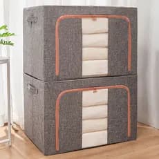 Caixa Multiuso Organizadora de Guarda Roupa Com Zíper Rígida