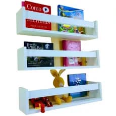 Kit 3 Prateleiras Para Livros e Revistas  Estante Organizadora de Brinquedos Nicho Revisteiro Mdf 55 cm