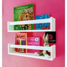 2 Nichos de Parede Para Livros de Criança Prateleira Bonecos Pelúcia Carrinhos Brinquedos Infantis 40 cm