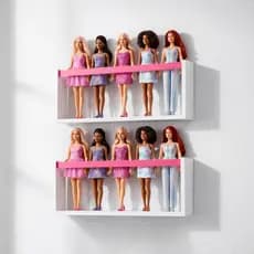 Expositor Bonecas Prateleiras Brinquedos Organizador Coleção Bonecos Super Heróis Nicho Decorativo Quarto Infantil 2un
