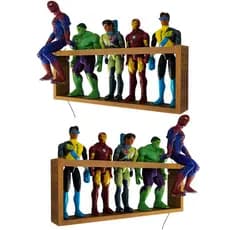 2 Estantes organizadoras para brinquedos bonecos super heróis, bonecas Nicho Prateleira decorativa para quarto infantil
