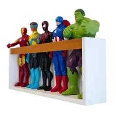 Prateleira Madeira Suporte Parede Organizador Brinquedos Estante Bonecos Nicho Decorativo Infantil