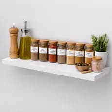 1 Prateleira Parede Organizadora Temperos Estante Cozinha Nicho Reto Decorativo Quarto Infantil MDF
