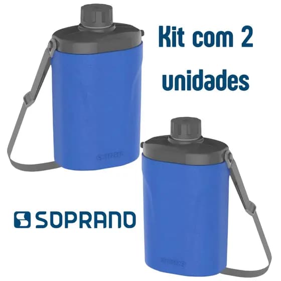 Kit 2 Cantil Térmico Safari 1 Litro Garrafa Água Soprano