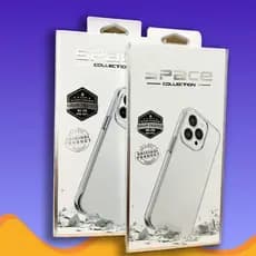 Capa Space Transparente Para iPhone Celular Anti Impacto Com Proteção Resistente iPhone 15 14 13 12 11 Plus XR MAX PRO PROMAX Capinha Drop Protection Clear Case Não Fica Amarelada