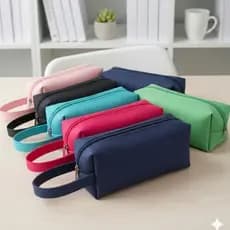 Kit 10 Necessaire Estojo Com Alça Feminina Masculina Nylon 600 Organizadora Premium Varias Cores Com Nfe Envio Imediato