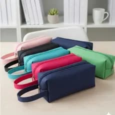 Kit 5 Necessaire Estojo Com Alça Feminina Masculina Nylon 600 Organizadora Premium Varias Cores Com Nfe Envio Imediato