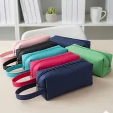 Kit 20 Necessaire Estojo Com Alça Feminina Masculina Nylon 600 Organizadora Premium Varias Cores Com Nfe Envio Imediato
