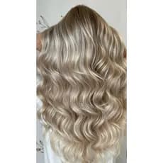 aplique  Bio humano russo misto loiro perolado mechas LINHA AA